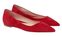 M.M. LaFleur Women’s Suede Cherry Red Rowan Flats -size EU 39 US 8.5