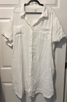 Weatherproof White Button-Up Dress