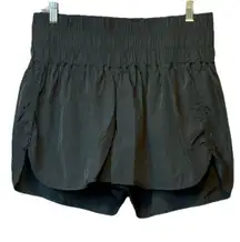 ODODOS Women's Green High Elastic Waist Dolphin Hem Athletic Shorts ‎ Gym Size M