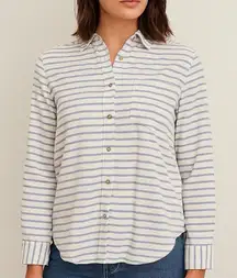 Abercrombie & Fitch Slate Blue & White Striped Buttondown Top Small S Vintage