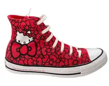 Rare Hello Kitty x Converse Chuck Taylor Red Sanrio Collab High Top‎ Sz 8