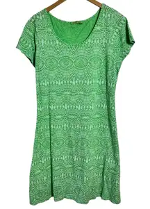 Fresh Produce Shirt Dress Women Green Coastal Casual Made in USA Vacation Cotton