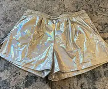 Metallic Silver Shorts