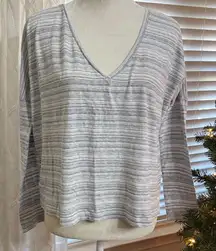 rag & bone JEAN Striped V-Neck Long Sleeve Top Women’s Small Soft Lightweight