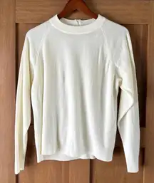 Carolyn Taylor Cream Crewneck Lightweight Sweater Zipper Back Women’s size XL​