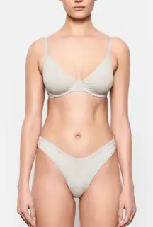 SKIMS Cotton Jersey T-Shirt Underwire Bra‎ Light Heather Grey Size 34C
