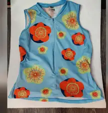 REI Sleeveless Floral Top Pockets M Spring Summer Activewear Coconut Girl Tennis