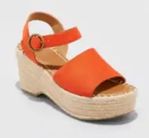 - Orange Espadrille Wedge Size 6