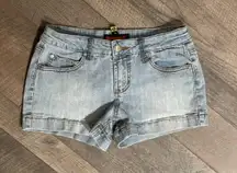 Women’s , Light-Wash, Low-Rise, denim Shorts. Size 7.