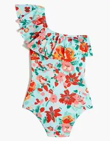 J. Crew Printed ruffle one-shoulder one-piece swimsuit 192