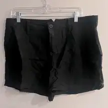 CALVIN KLEIN Women’s Black Linen Blend Shorts Size 14