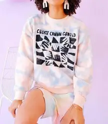 Create Common Ground Soft Haze Pink & Blue Tie Dye Sweatshirt M