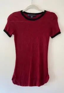 Red Short Sleeve Shirt With Black Trim