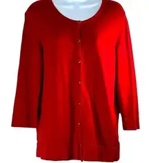 Ann Taylor Outlet Size XL Cranberry 3/4 sleeve Cardigan