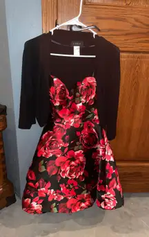 B Darlin Rose Floral Homecoming Dress