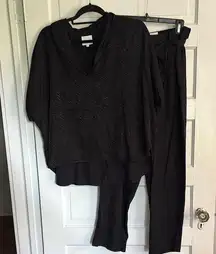 Sundays Black Textured Zebra Print Ensemble Set