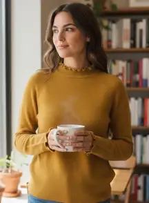 Garnet Hill 100% Cashmere Goldenrod Mustard Yellow Knit Sweater Size XS