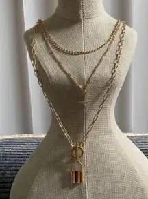 Layered Lock Necklace