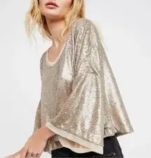 Champagne Dreams Mini Sequin Dolman Sleeve Top XS