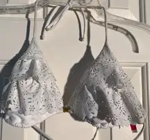 Victoria's Secret White Eyelet Triangle Bikini Top