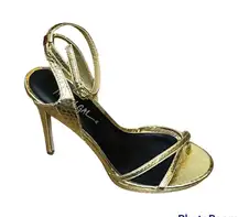 Nasty Gal Woman’s Gold “Night Out” Classy Heels Size 8.5M