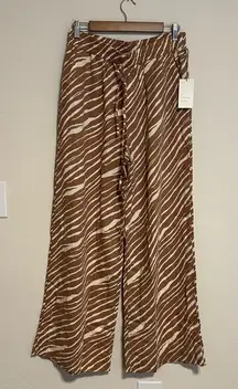 A New Day Tan and Cream Striped Blouse