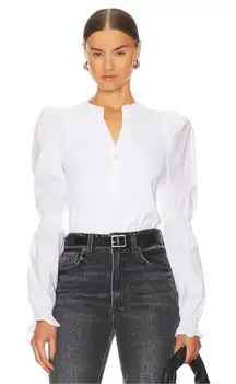 VERONICA BEARD Effy Puff Sleeve Top Sz S White