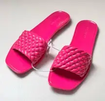 Old Navy Women’s Quilted Jelly Slide Sandals Polarized Pink NWT Sz 6