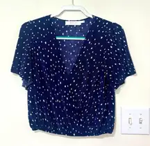 ASTR The‎ Label Navy Polka Dot Women's Top