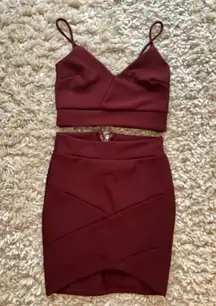 Burgundy two-piece set