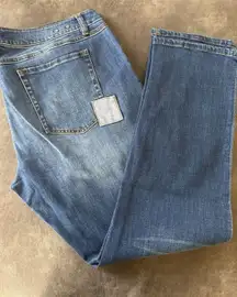 Cabi Women's Slim Boyfriend Patchwork Jeans Size 14