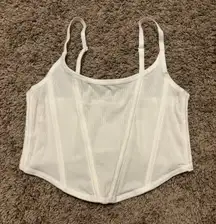 Target Ribbed White Corset Bra