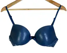 Victoria's Secret Teal Sparkle Plunge Padded Bra 34C