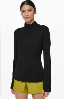 Lululemon  Run Briskly Half Zip Black Long Sleeve Size 6