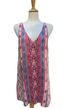 Lavender Brown Dress Southwestern Sleeveless Mini Flowy Size M