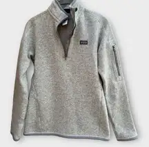 Better Sweater Marked Grey Mock Neck Quarter Zip-Up