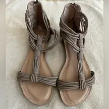 Neve Flat Strappy Sandal Size 5.5 Gray