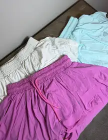 Lot of 3 Athletic Butterfly Shorts Women Size S Pink Blue White Workout Gym