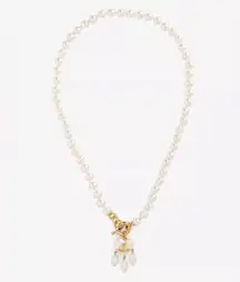 Sheryl Faux-pearl and Brass Necklace