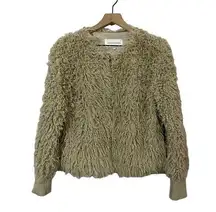 Cupcakes and Cashmere Jessica Shaggy Knit Jacket - Sand - Medium