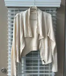 Free people cream hazel cardi sweater zip up jacket