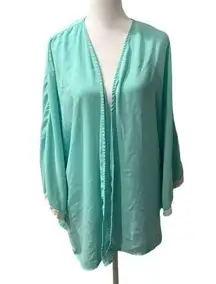 Wishful Park Tiffany Blue Teal Kimono Cardigan Size Medium