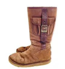 Womens s Retro Brown Cargo Boots - Sz 5