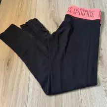 PINK Victoria's Secret Black and Pink Leggings tights