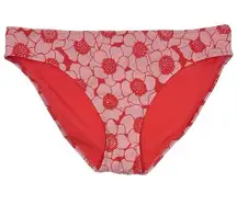 Size XL Bikini Bottom Red Pink All Over Retro Floral Print Summer NEW