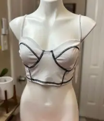 J for justify White crop top