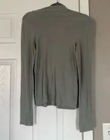 Aritzia Wilfred Grey Thermal Layering Mock Neck Sweater