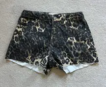YoungLA Cheetah denim shorts 