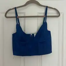 Isabelles cabinet blue satin tank top