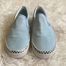 Womens Light blue canvas slip on tennis shoes, size 9